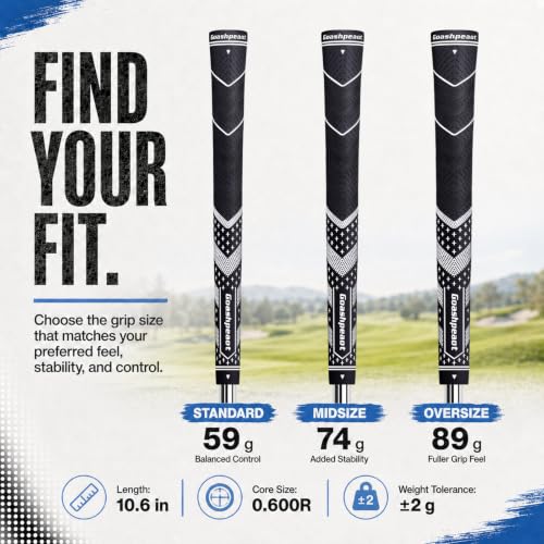 Goashpeaot Grey Midsize Premium All-Weather Golf Grips 13-Pack with Putter Grip & Regripping Kit