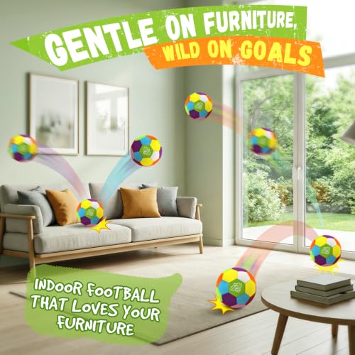 HopeRock Size 4 Indoor Soccer Ball, Soft and Silent for Home Practice