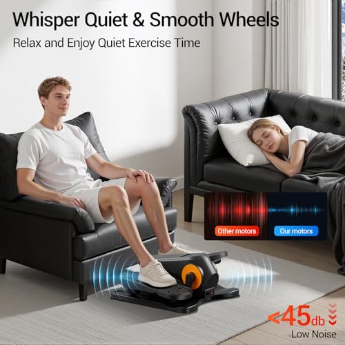 Under Desk Elliptical Machine - Quiet Seated Pedal Exerciser with Remote
