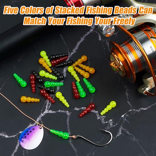 Gourd Stopper Fishing Beads - 150pcs Yellow Fishing Lure Rigs