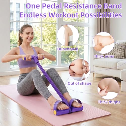 Enhanced Pedal Resistance Band with Handles for Full Body Workout