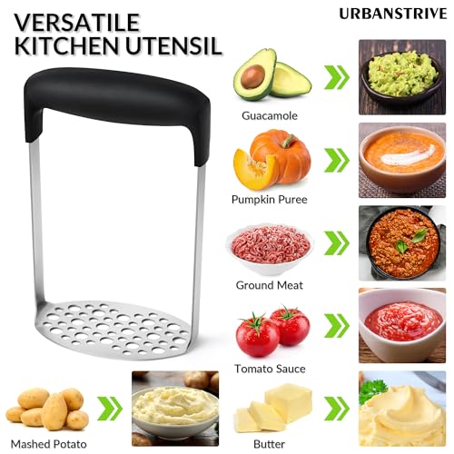 Stainless Steel Potato Masher with Ergonomic Handle