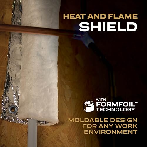 Bernzomatic Heat and Flame Shield with FormFoil Technology ? Moldable, Reusable, Heat Transfer Resistant 12''x12'' Protective Heat Shield with Grommets, Heat Resistant up to 2200¡ÆF