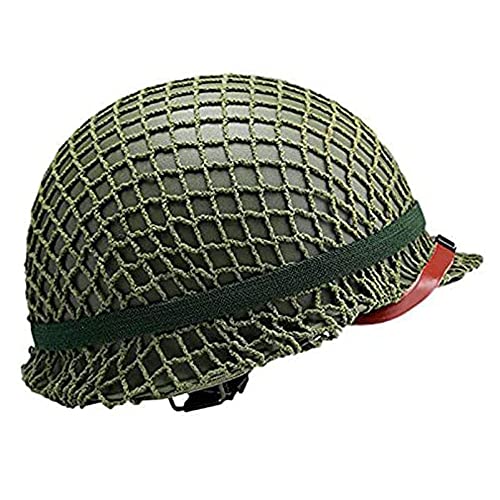 WW2 US Army M1 Helmet Replica with Net & Chin Strap - Green