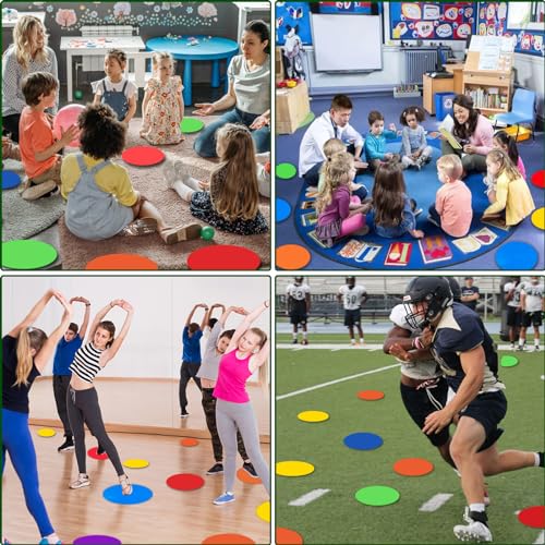 9-Inch Non-Slip Rubber Spot Markers - 36 Pcs in 9 Colors