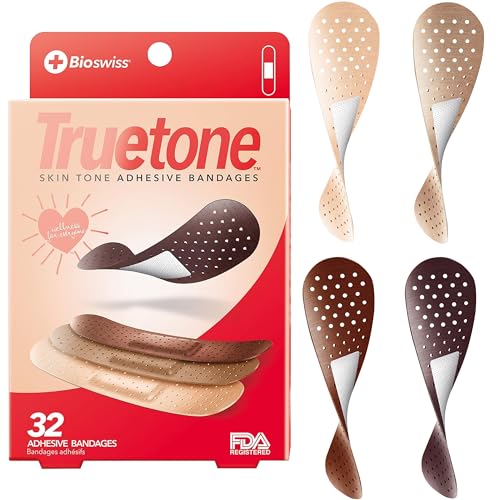 Truetone Skin Tone Bandages - 32 Pack, Latex Free, Assorted Shades