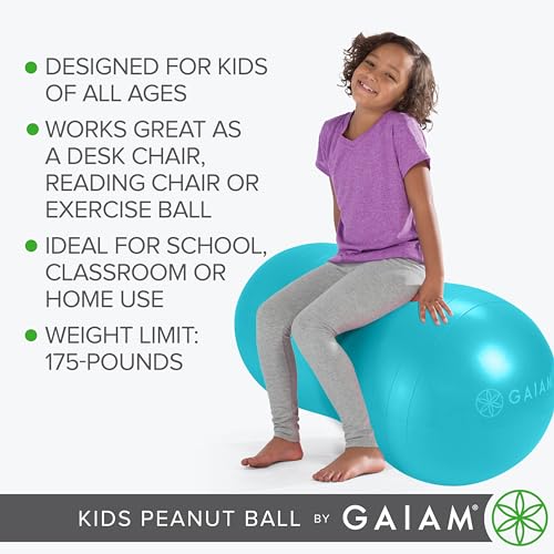 Kids Peanut Ball Chair - Flexible Active Seating - Teal