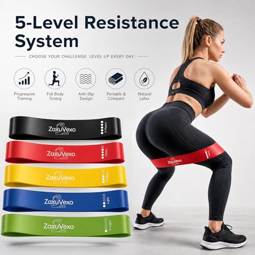 5-Pack Resistance Bands Set for Home Gym - Colorful