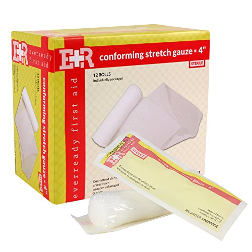 Sterile Conforming Gauze Roll Bandage - 4" x 4 Yards, 12 Count