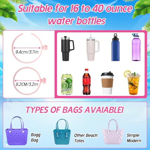Cup Holder for Beach Totes - Fits 30oz & 40oz Tumblers - Pink