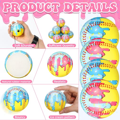 Softball Style Ice Cream Drip Stress Balls - 12 Pack