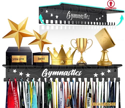 Metal Medal Hanger Display with Shelf & 20 Hooks - Heavy Duty