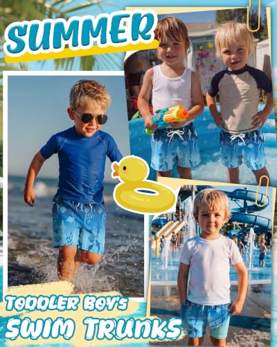 Toddler Boys Swim Trunks - Quick Dry, 3T, Blue