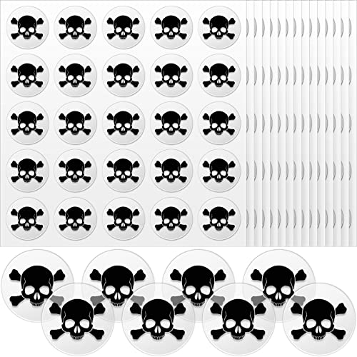 Football Helmet Stickers - 200 Pcs Clear Black Decals, 1-1/8"