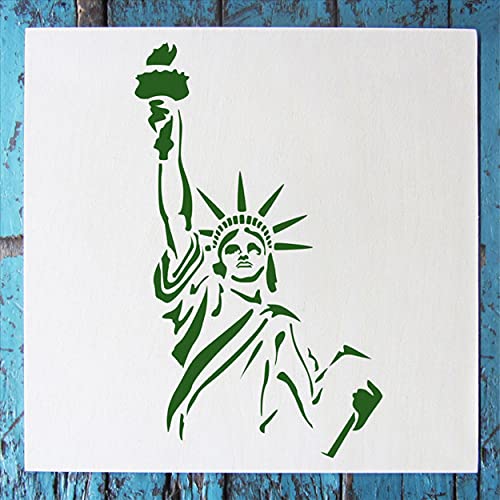 Statue of Liberty Stencil 5.75" x 6" - Durable Quality Reusable Stencils for Drawing Painting - American Stencil Fourth of July Decorating Items and Decor on Walls Fabric & Furniture Art Craft