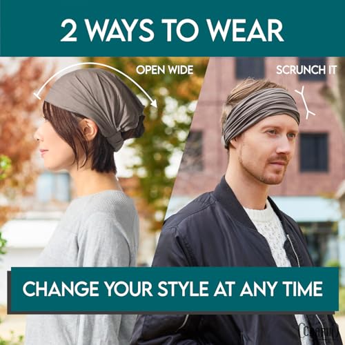 Charm Japanese Style Purple Headband for Men Large Stretchy & Non-Slip