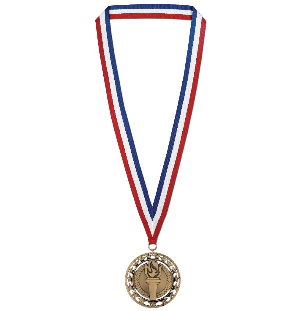 Hodges Award Medals - Gold, Silver, and Bronze Award Medals - 3 Pack (Victory Torch)