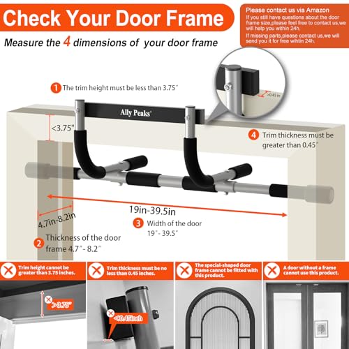 Adjustable Doorway Pull Up Bar - Heavy Duty Chin-Up Bar