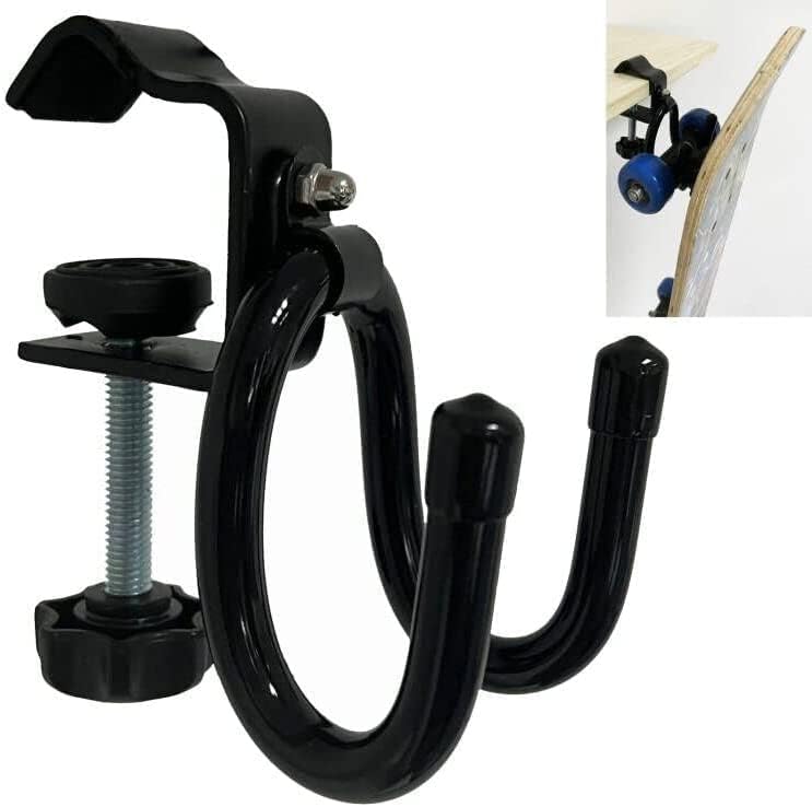 Clamp-On Skateboard Holder - Under Desk Hooks for Accessories