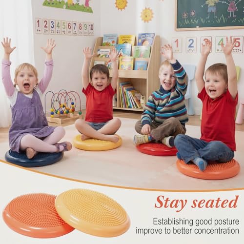Libima 4 Pcs Wiggle Seat Cushions for Kids - Inflated Balance Discs in Vivid Color