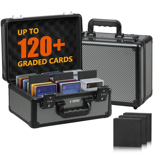 Black 3 Slots Graded Card Storage Box with TSA Lock for PSA BGS CSG - Wisvov