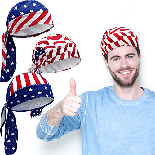 Durag Tail Style Do Rags - 3 Pcs Skull Caps for Men