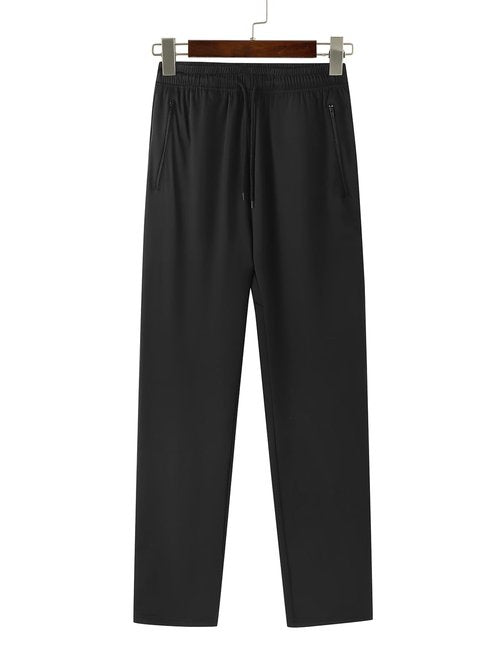 Auxo Men Joggers Pants Athletic Tapered Jogging Pants Leglock Gym Jogger Sweat Pants Ankle Zip with Pockets Black M
