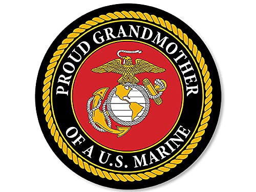 Proud Grandmother of a US Marine Sticker - 3 Inch Vinyl Decal