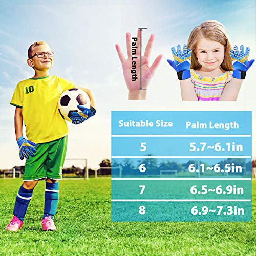 Goalkeeper Soccer Gloves for Kids - Size 7 Purple, Anti-Slip Latex Palm