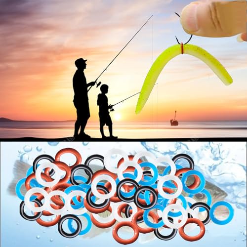 Wacky Rig Tool with 200 Black O-Rings for Fishing Worms
