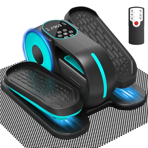 Under Desk Elliptical Exerciser - 12 Speed, Quiet & Portable - Lake Blue