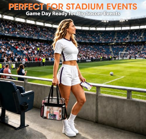 Clear Tote Bag - Stadium Approved 12x6x12 for Work & Sports