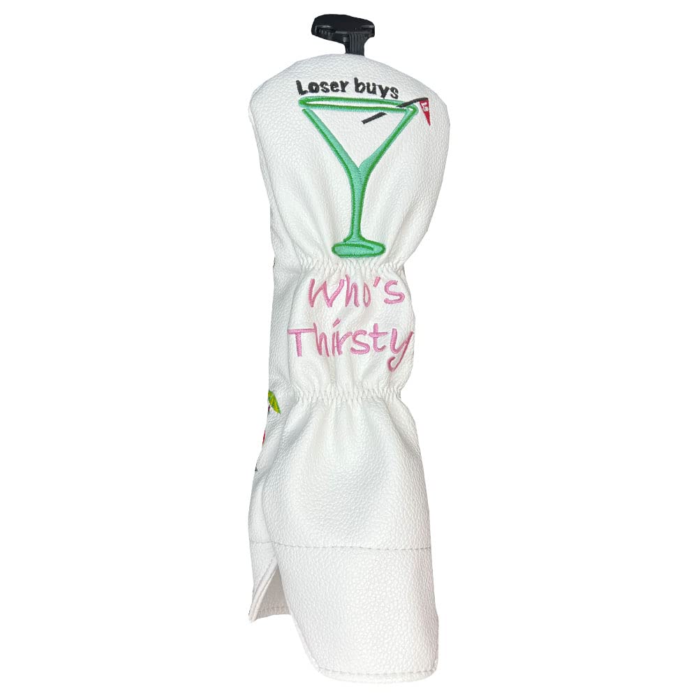 Giggle Golf Utility/Hybrid Head Cover, Funny PU Leather Club Covers for Women & Men (19th Hole)