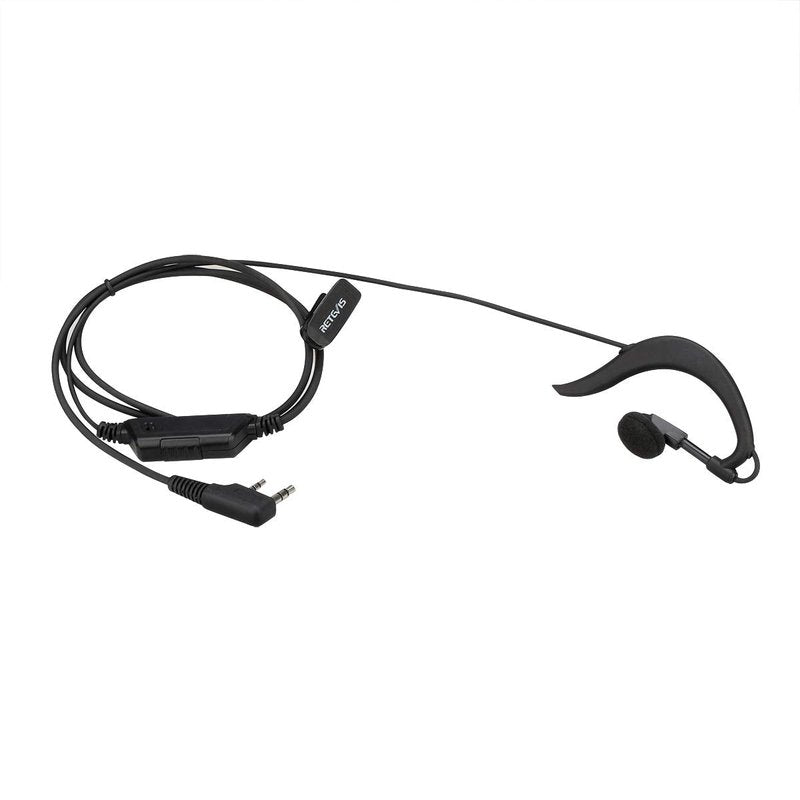 Retevis RT18 Walkie Talkie Earpiece with Mic,G Shape Earhook,for RT22 RT68 RT21 H-777 RT86 RT68H, Compatible with Pxton, Baofeng BF-888S/BF-T26, Kenwood 2 Way Radio, 2 Way Radio Headset(5 Pack)