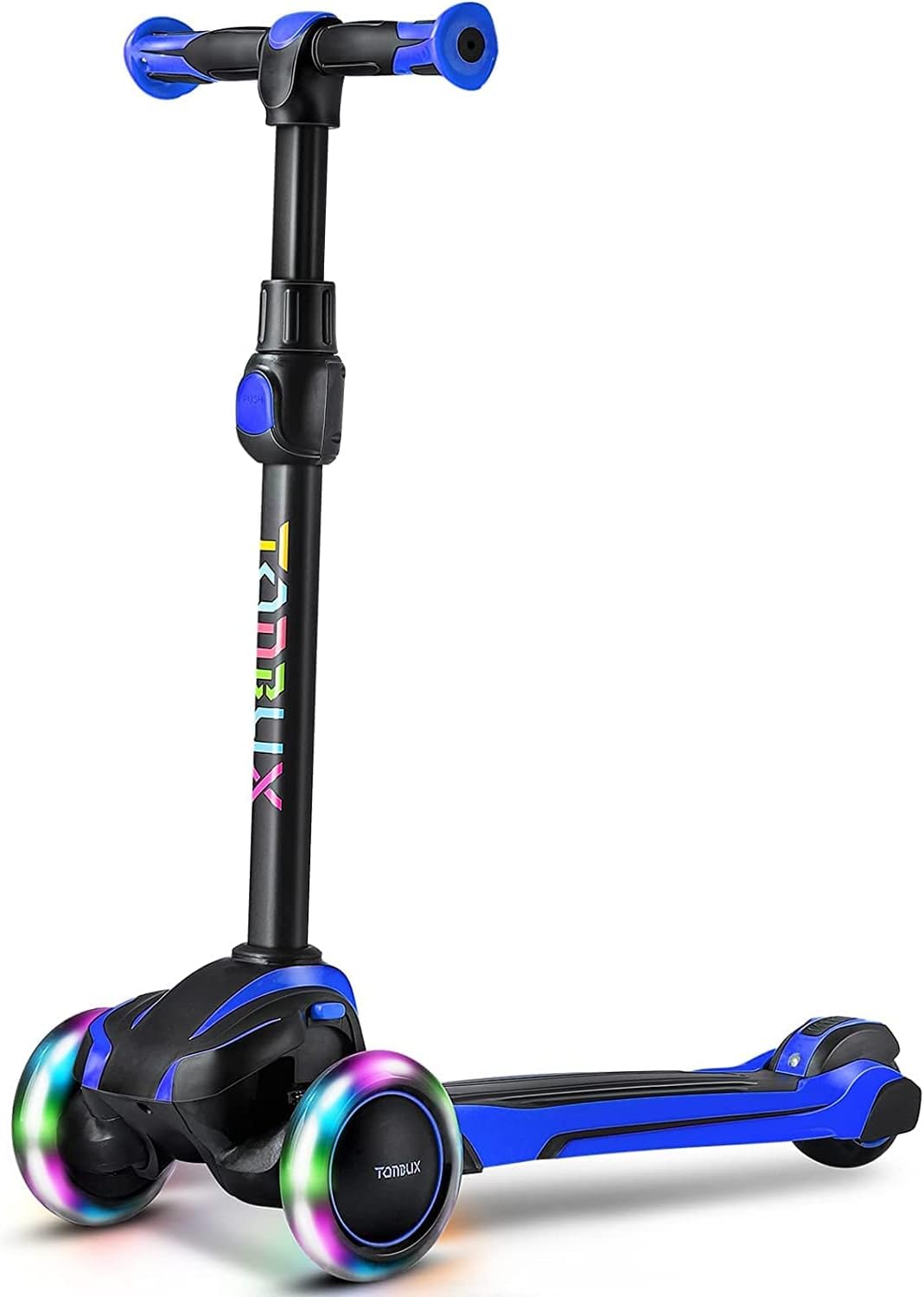 TONBUX Kids Scooter - Adjustable Height, Light-Up 3-Wheel Design | Shock Absorption & Balance Training for Ages 3-12
