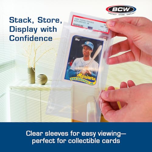 Resealable Graded Card Sleeves - 100 Pack, 3 3/4 x 5 1/2