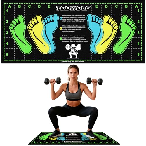 Pro-Grade Non-Slip Squat Mat with Foot Position - Black
