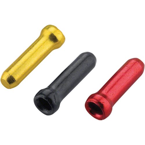 Jagwire 1.8mm Cable End Crimps - Gold, Black, Red, Pack of 90