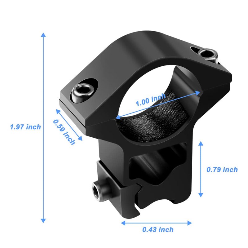 Modkin 11 mm Dovetail Scope Mounts for 1'' Scope Tube High Profile for Airguns or Premium .22 Rifles, 2 Pieces