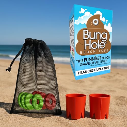 Portable Beach Ring Toss Game Set - Lightweight Outdoor Lawn Game for Beach, Backyard & Travel