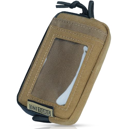 ONETIGRIS Small Coyote Brown Front Pocket Wallet with ID Window & Zipper Coin Pouch