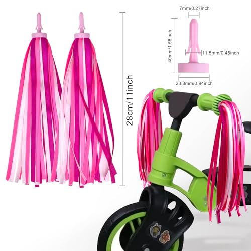 Bike Streamers for Kids - Pink Tassels for Bicycles & Scooters