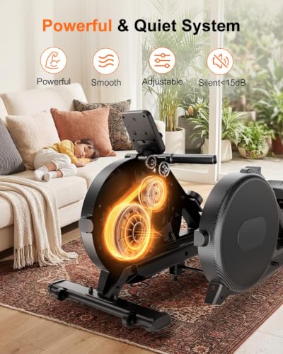 Magnetic Rowing Machine with 32 Levels - Dark Black