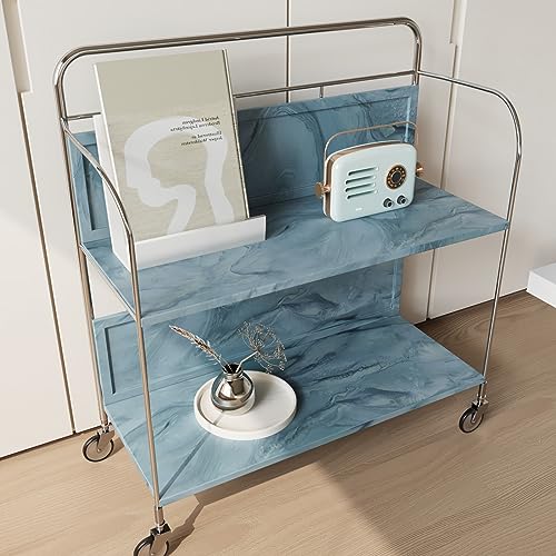 CRE8TIVE Teal Liquid Marble Contact Paper for Countertops Waterproof Matte Marble Wallpaper Peel and Stick Self Adhesive Removable Kitchen Wallpaper for Countertops Tables Bathroom Cabinets 12"x80"