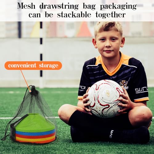 Multicolor Soccer Cones 30-Pack for Sports Training & Agility Drills