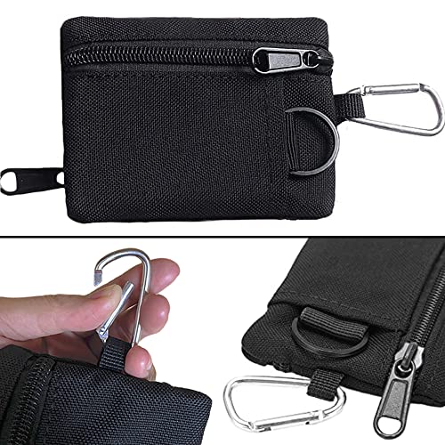Compact Tactical Keychain Pouch - Black EDC Pocket Organizer