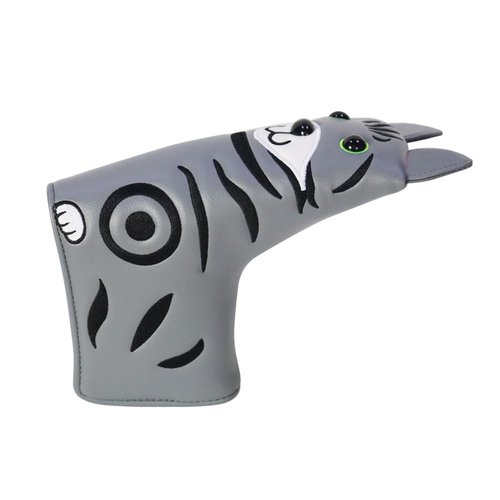 Myartte Golf Head Covers Blade Putter Cover Headcover Magnetic Closure Embroidered Animals Fits Most Brands Scotty Cameron Odyssey Taylormade Ping ect. (Grey cat Blade Cover)