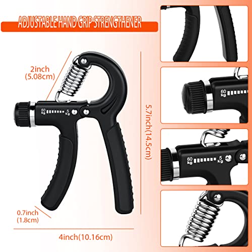 Adjustable Hand Grip Strengthener - 2 Pack Forearm Exerciser
