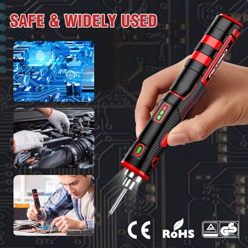 FrogBro Upgrade 11W 2500mAh Cordless Soldering Iron Kit, Max 968¢µ Fast Heating Portable, USB Rechargeable High Capacity with Touch Sensor & LED Spotlight