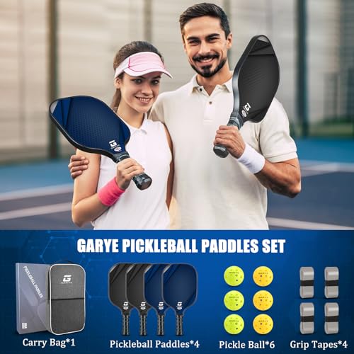Carbon Fiber Pickleball Paddles Set of 4 - Pro Honeycomb, USAPA Approved